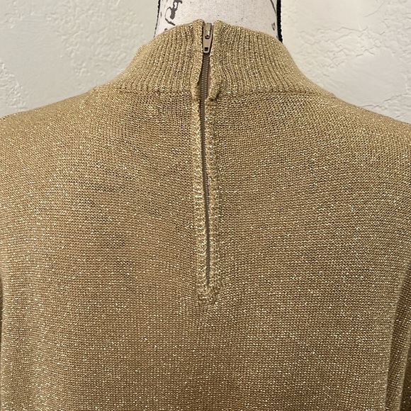 Draper's & Damon's Shimmer Mock Neck Blouse Shimmer Size Large - Picture 7 of 15